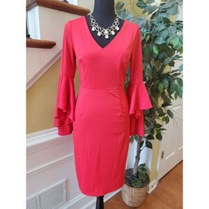 Iyasen Summer Elegant 3/4 Flare Bell Sleeve V Neck